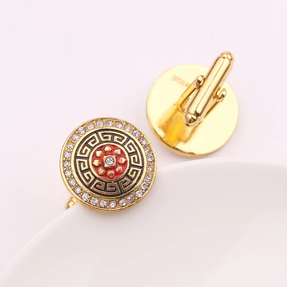 Роскошные хрустальные круглые запонки мужские рубашки на пуговицах Высокое