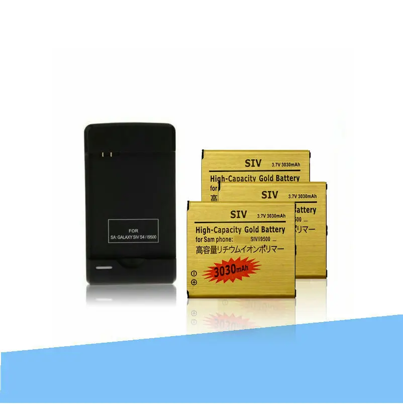 ISkyams 3x3030 мАч B600BC золотой аккумулятор + зарядное устройство для Samsung Galaxy S 4 SIV I9500 I9502