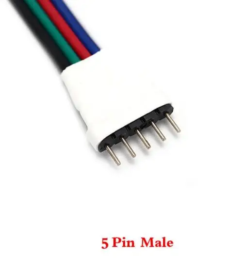 5pcs 5pin male 4pin 5pin 6pin Мужской Женский Кабель-адаптер для контроллера 5050 3528 SMD RGB RGBW RGB+ CCT светодиодный светильник 5 шт - Цвет: 5pcs 5pin male