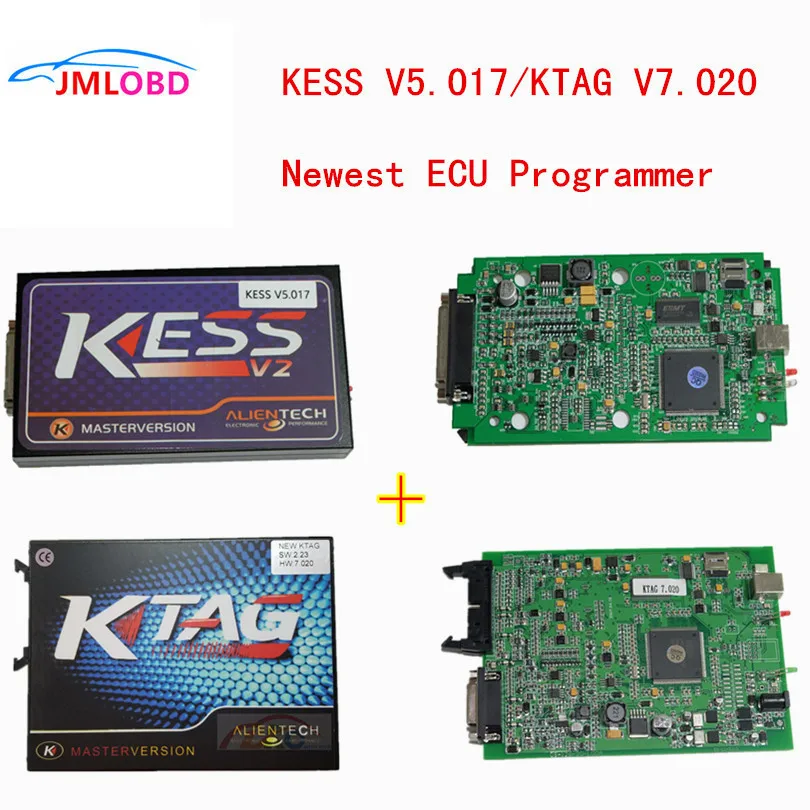 Лучшая цена зеленая печатная плата Ktag V7.020 K tag 7 020 + Kess V2 V5.017 OBD2 набор для настройки