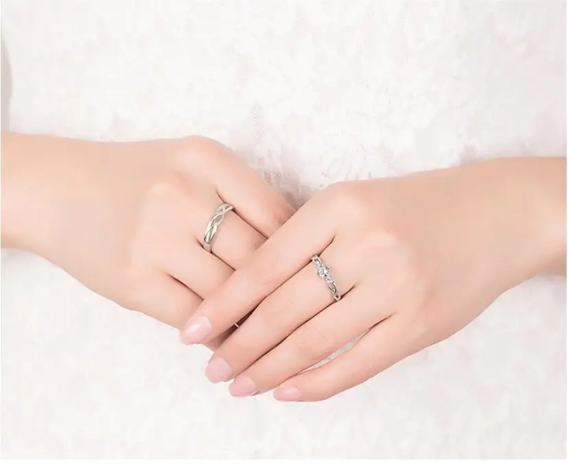 Обручальные кольца с камнями для двух ювелирных изделий регулируемые пары