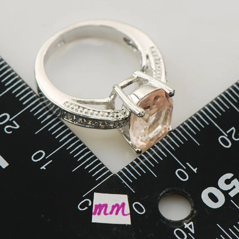 Модное женское кольцо из серебра 925 пробы Morganite F850 Размер 5 6 7 8 9|ring 925|ring bracketring rib |