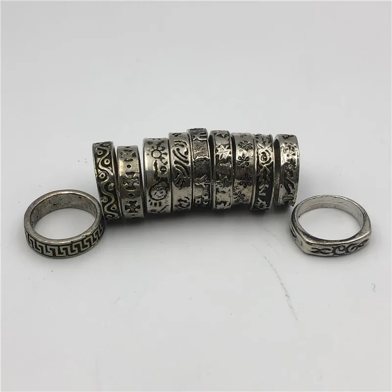 Newest Design Ancient silver Rings for Women Hollow Out Metal Vintage Rings Fashion Jewelry Cheap Price