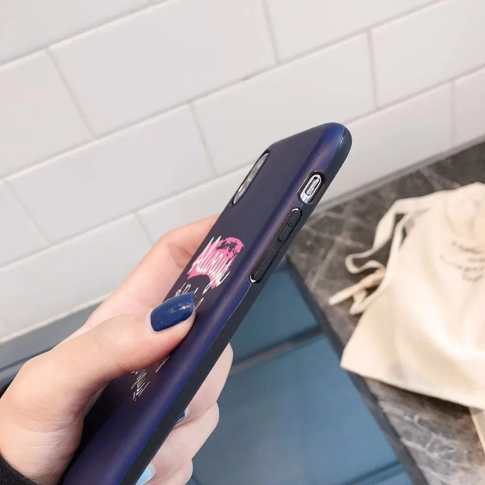 Чехол для мобильного телефона с надписью Apple iphone 6 6s 7 8 Plus X XR XS Max синяя задняя