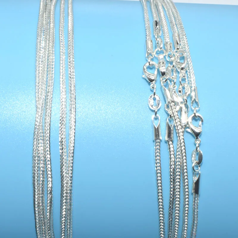 1Pcs Wholesale 16-30 inches Jewelry Lot 925 Silver color&quotFOX TAIL&quot Chain Necklace Pendant Free shipping | Украшения и