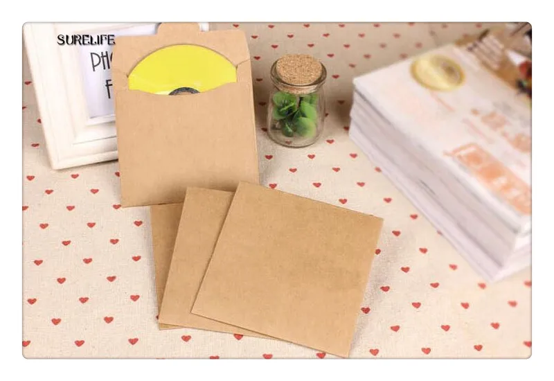 100 шт. крафт чехол для CD дисков сумка качественные бумажные сумки dvd обложки