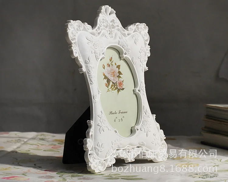 

6 inch photo frame European creative frame wedding photo frame pastoral resin frame rose
