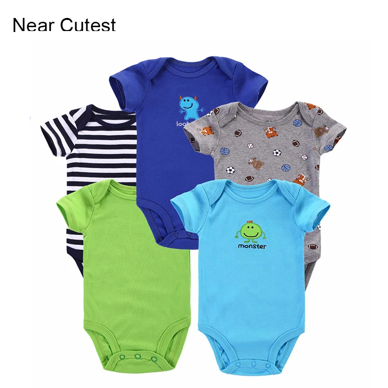 Милый детский комбинезон 5 шт./лот одежда для маленьких мальчиков и девочек