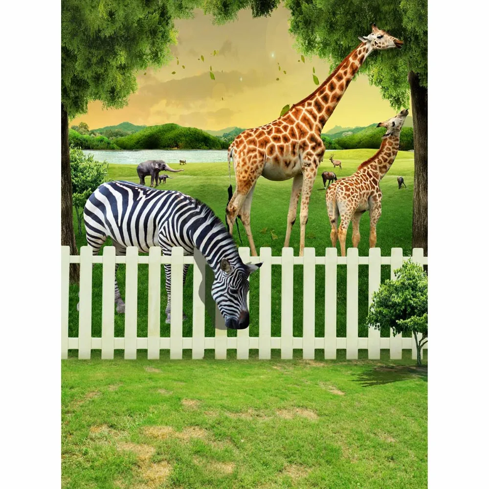 Allenjoy фотографический фон животного огороженная луга лес фонов дети Дети Лето
