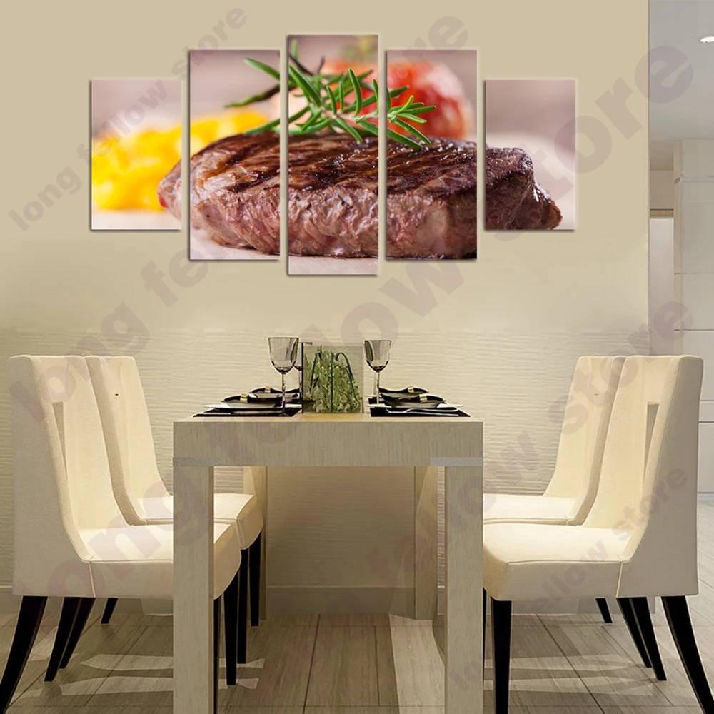 Настенный постер Deor для ресторана вкусный стейк печать еды натюрморт Картина на