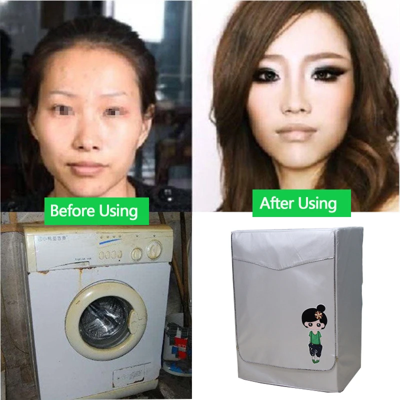 Водонепроницаемый чехол для стиральной машины из ткани Оксфорд с мультяшным