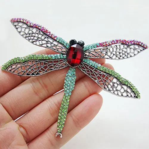 Брошь в виде красивой стрекозы 2 51 дюйма булавка с разноцветными кристаллами