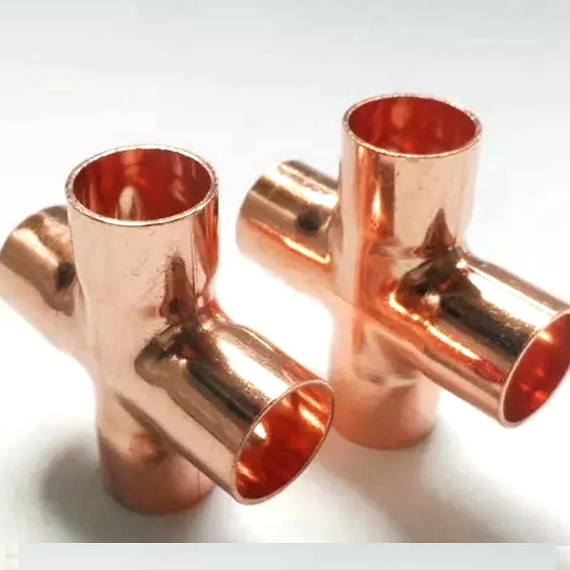 

15mm 16mm 22mm OD Copper End Feed Equal Cross 4 Way Plumbing Pipe Fitting for gas water oil free shipping