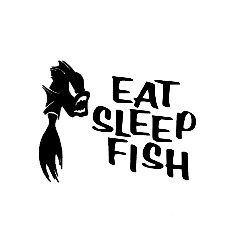 

35cm Eat Sleep Fish Fashion Car-Styling Car Sticker Vinyl Decor Decal