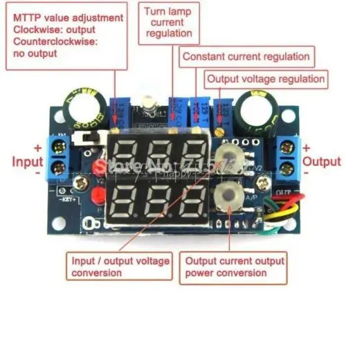 Контроллер солнечной панели MPPT 5 А светодиодный дисплей с понижающим модулем