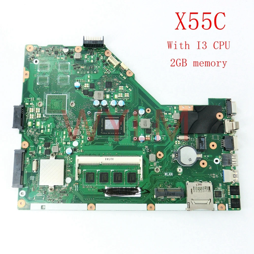 X55C с I3 CPU 2 Гб оперативной памяти Материнская плата Asus X55CR X55V X55VD материнская для