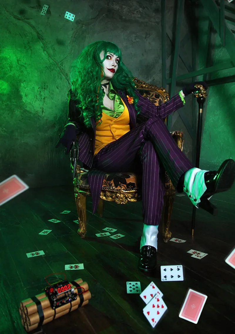 CostumeBuy Бэтмен Темный рыцарь Джокер Косплей Костюм женский отряд самоубийц Harleen Quinzel джокер костюм L920