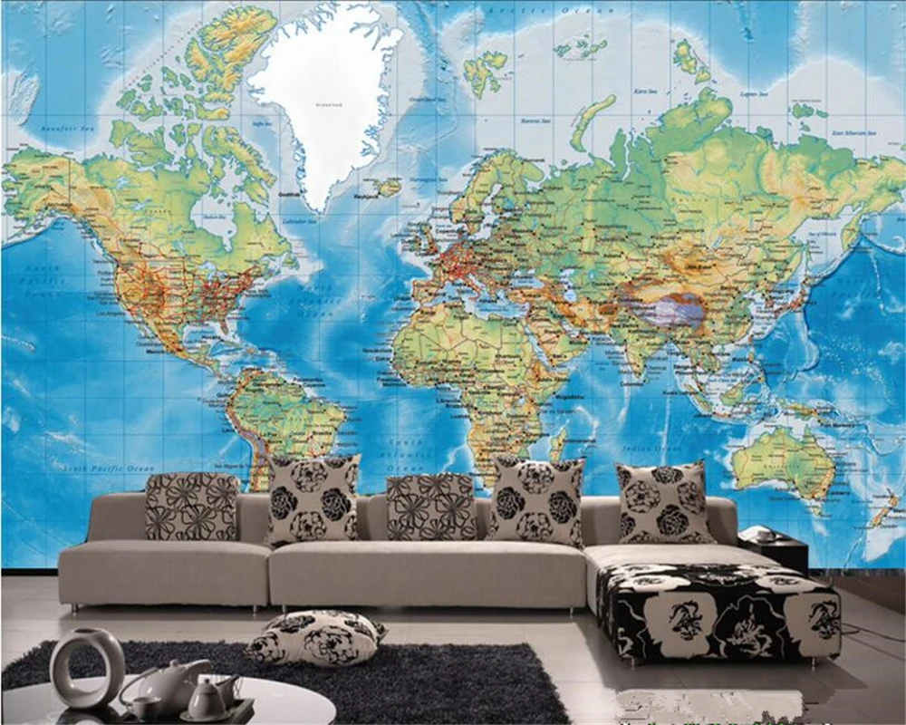 Фото beibehang Personalized fashion high quality wallpaper 3D satellite shooting world map background papel de parede 3d Обустройство beibehang Personalized fashion high quality wallpaper 3D satellite shooting world map background papel de parede 3d Обустройство