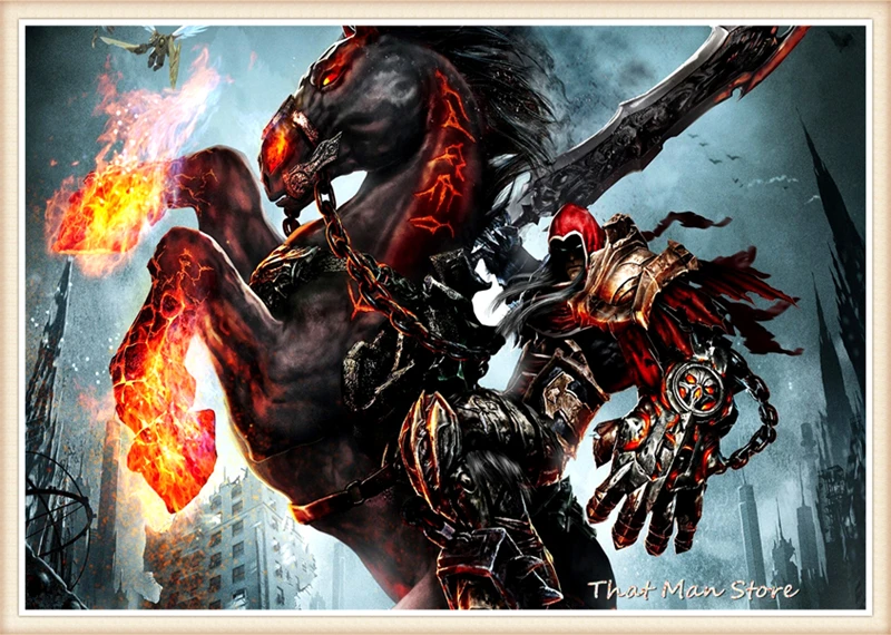 Darksiders War Game белый постер из бумаги с покрытием бар кафе гостиная столовая