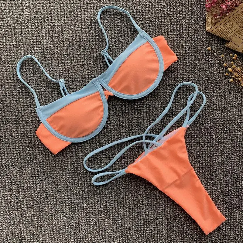 Bikinx Лето неоновый зеленый бикини женские привлекательный купальник-бикини женский микро купальник женский купальный костюм Пляжная одежда комплект бикини Новинка - Цвет: 3