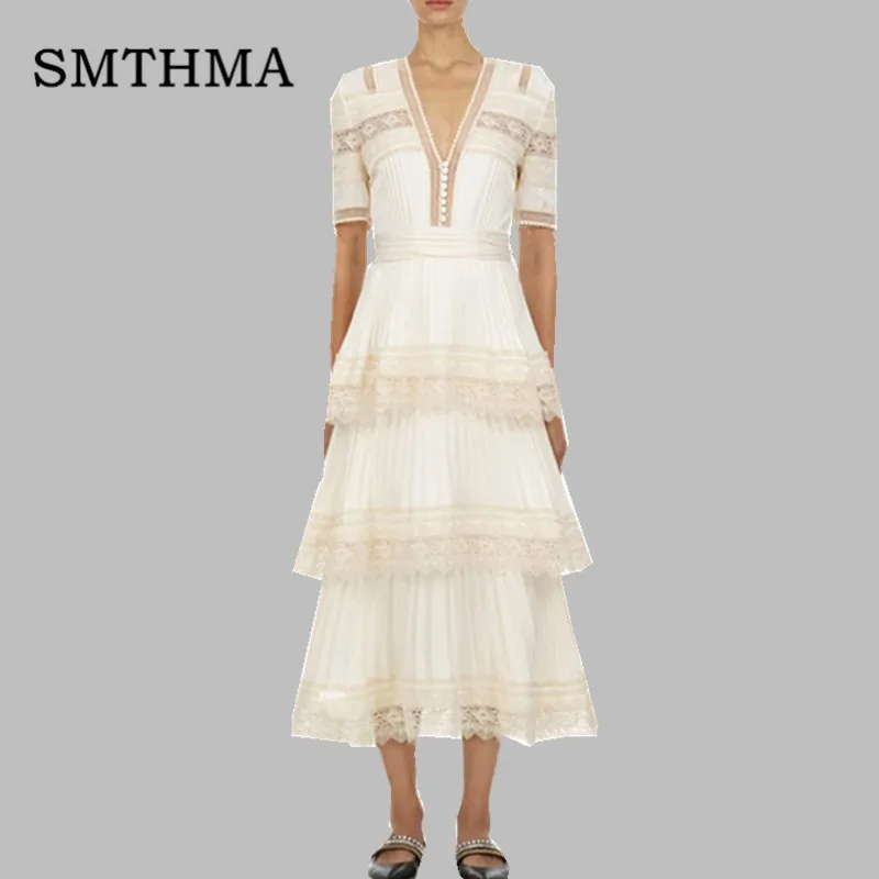 Photo Color SMTHMA, высокое качество, новинка, подиумное макси платье, женское, без рукавов, потрясающее, вышивка, марля, пэтчворк, многослойное, длинное платье - Цвет: Photo Color