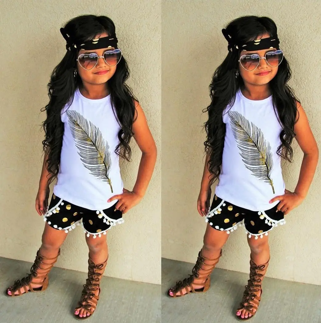 Комплект детской одежды для девочек детская одежда летний костюм наряды топы без