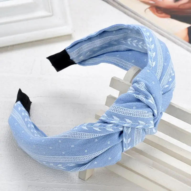 Женские тканевые аксессуары для волос широкий ободок макияжа с бантом повязка на