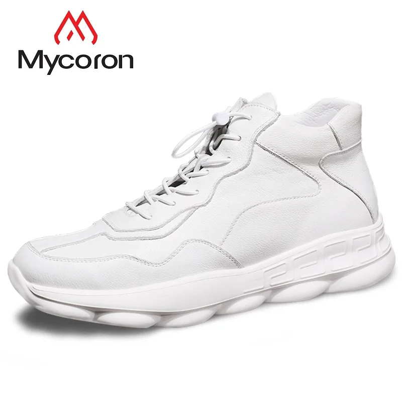 MYCORON высокие туфли мужские кожаные белые сапоги роскошный продукт Gaobang обувь