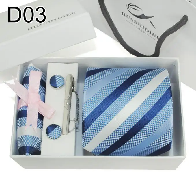 Подарочная коробка 100% шелковые галстуки мужские Галстук в клетку полосатый