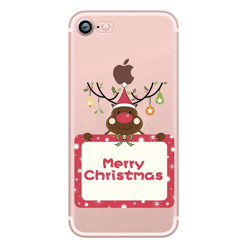 Merry Christmas Cute Cover for iphone XS luxury Silicone Soft Case 7 plus 5s 5 SE 6s 6 8 X Capinha |