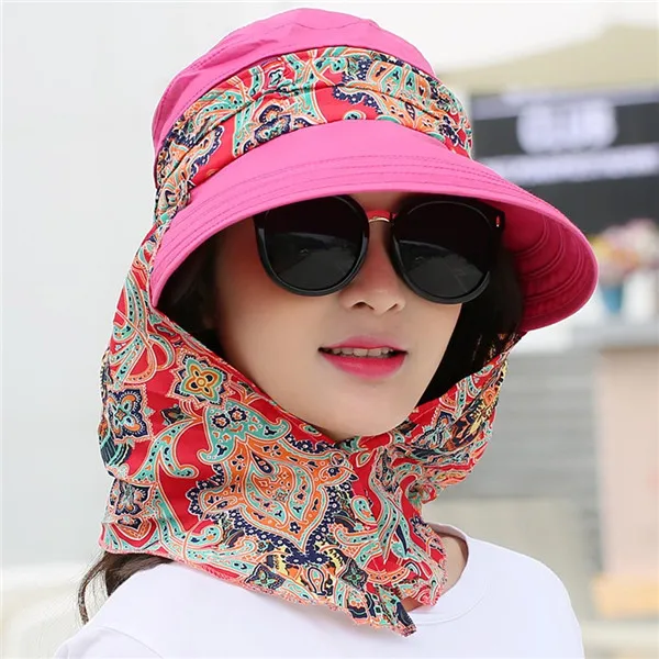 style3 Модная женская Солнцезащитная шляпа для лица, летняя пляжная складная шляпа с защитой от ультрафиолета и широкими полями, Регулируемая Кепка, Новинка - Цвет: style3