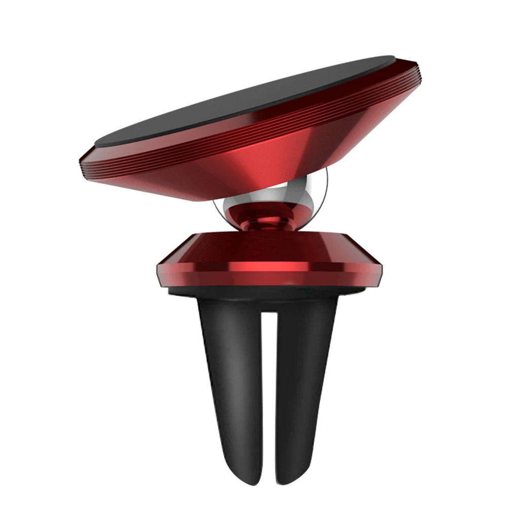Buckle red Металлический магнитный вращающийся на 360 градусов Автомобильный держатель для телефона Автомобильный кронштейн для вентиляции Автомобильный держатель для мобильного телефона Аксессуары для салона автомобиля - Название цвета: Buckle red