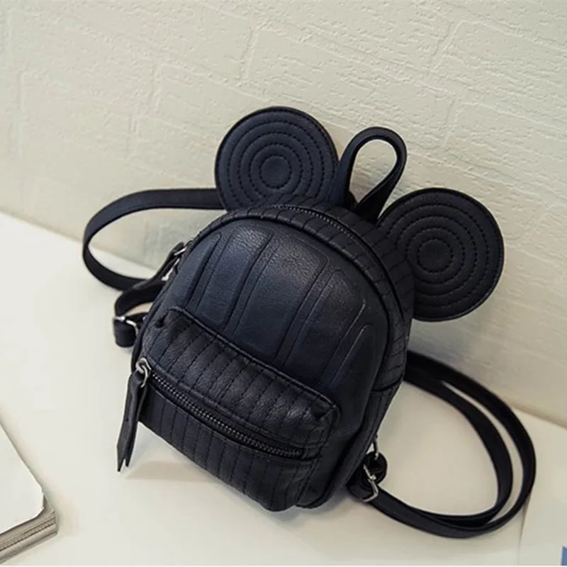 3 цвета в Корейском стиле мультфильм маленький Мышь Для женщин Pu кожаные рюкзаки