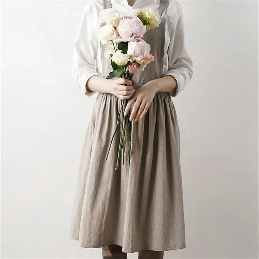 

Фартук хлопковый в скандинавском стиле для женщин, кухонный нагрудник 80 Х100 см для приготовления пищи, для выпечки, для кафе, бара, инструмен...