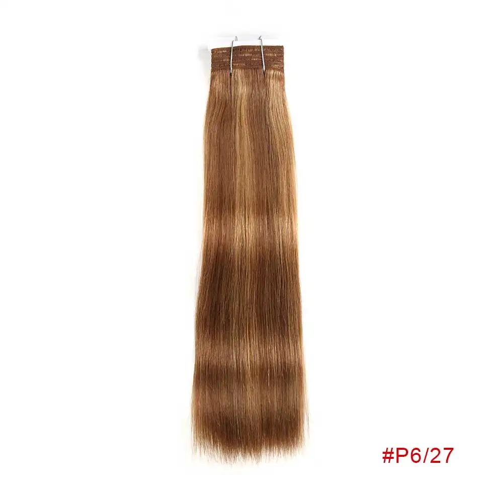 Rebecca бразильские Натуральные Прямые волосы 1 пучок окрашенных# P1B/30# P4/27# P4/30# P27/613 Remy человеческие волосы для наращивания 12-22 дюйма - Цвет: P6-27