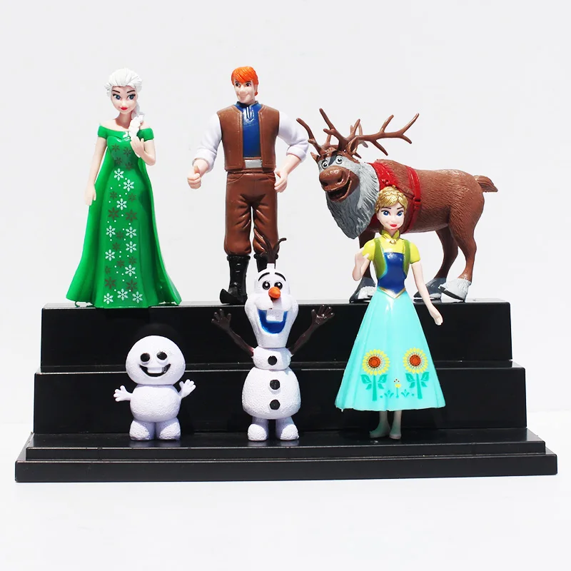 Hot 6Pcs/set 2Styles Anna Elsa Figures Kristoff Sven Olaf PVC Figure Toy Classic Model Doll Toys 5~12CM | Игрушки и хобби