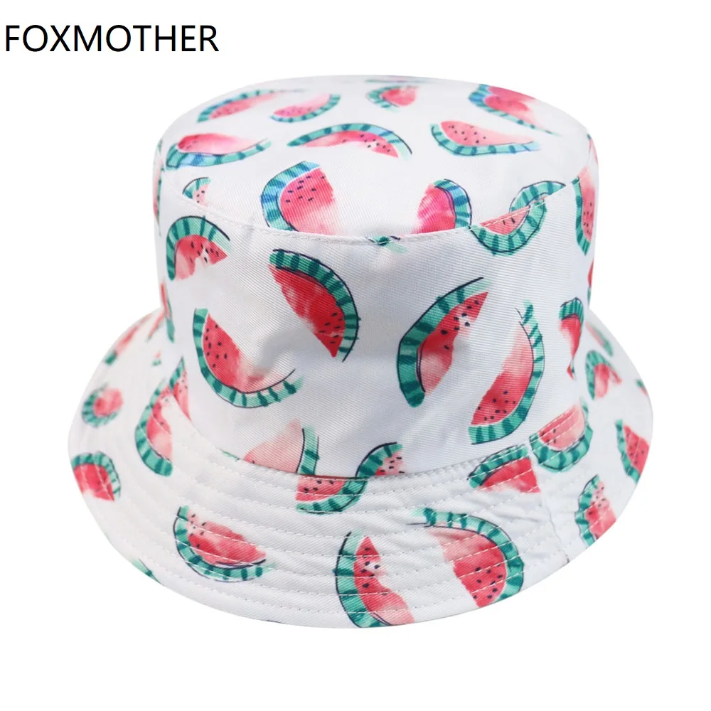 Панама женская Пляжная белая с фруктами и арбузом летняя|Мужская панама| |