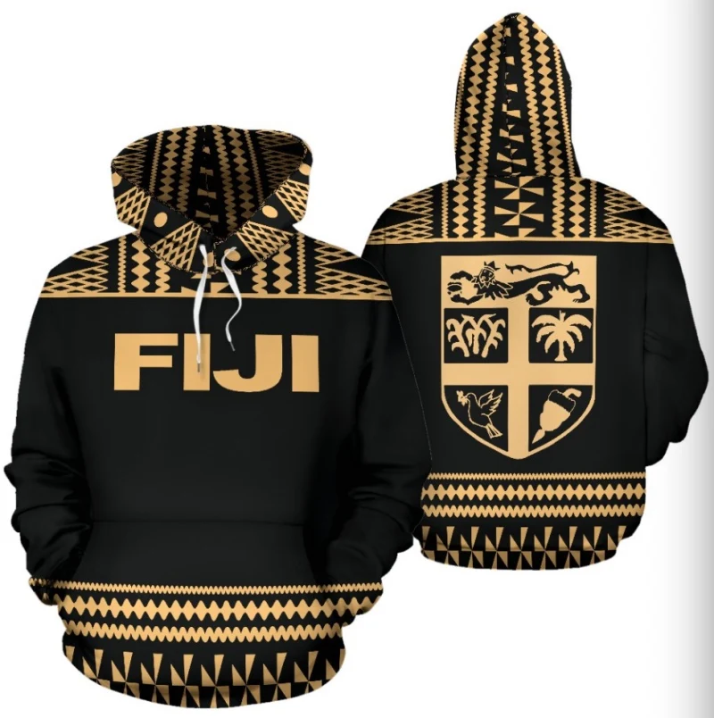 Fiji Tapa толстовка с капюшоном Повседневный пуловер негабаритная уличная одежда