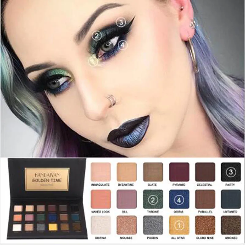 HANDAIYAN 18 Colors Colorful Glitter Eyeshadow Palette Mermaid Eye Shadow Shimmer Pigment Matte Makeup Powder Cosmetic |