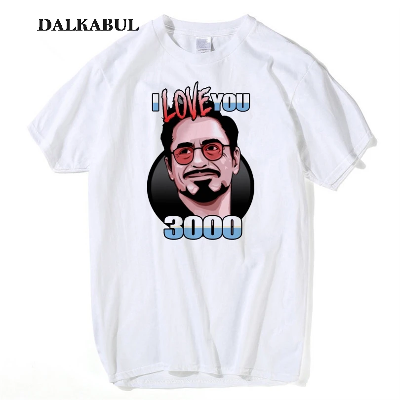 Футболка с изображением Железного человека футболки надписью I Love You 3000 Times Rober Downey