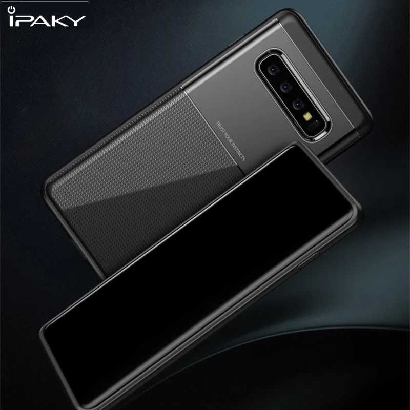 IPAKY for Samsung galaxyS 10 Case PC Hybrid Silicone Protective Armor Soft Cover coque galaxy S10 E Plus 10E 10PLUS |