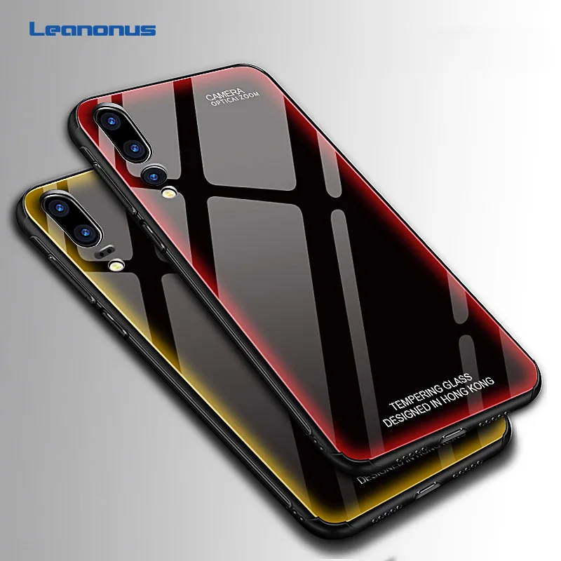 P20 Pro Tempered Glass Back Cover For Huawei Mate 20 Lite 20X Soft TPU Silicone Edge Phone Case |