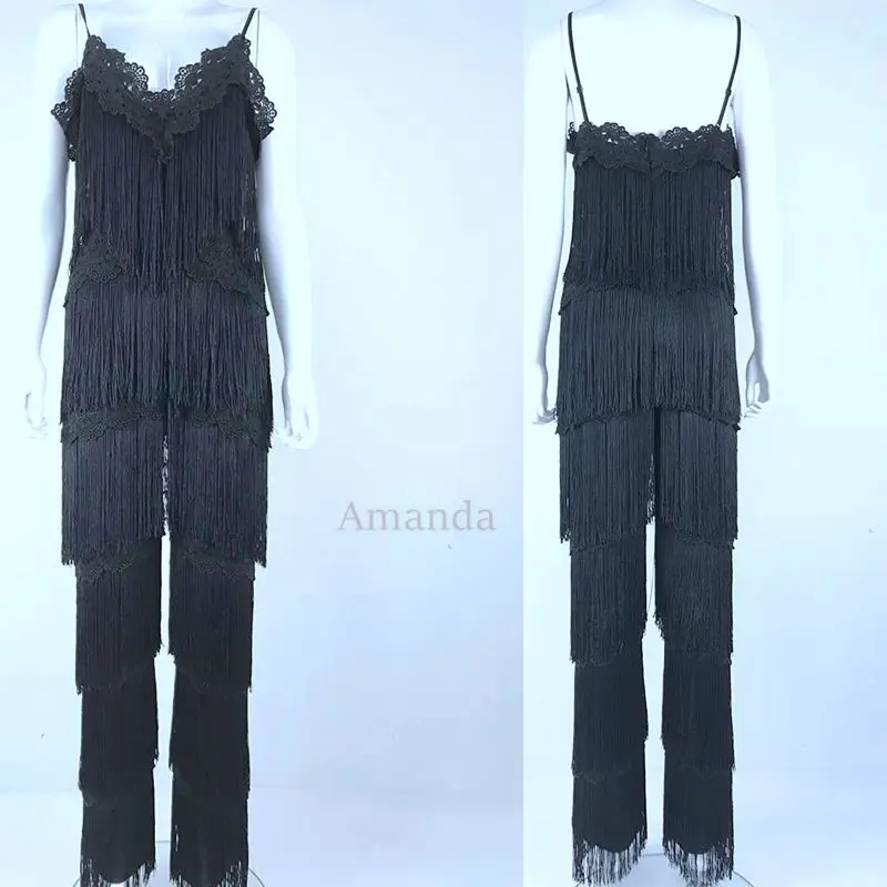 Женский комбинезон с кисточками Подиумные комбинезоны как у знаменитостей