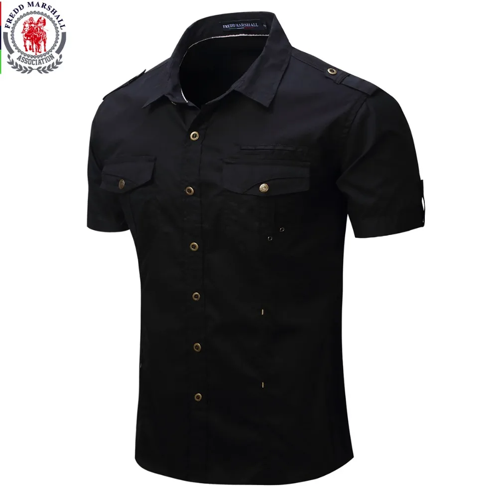 Men's Shirt 2021 Short Sleeve Cargo 