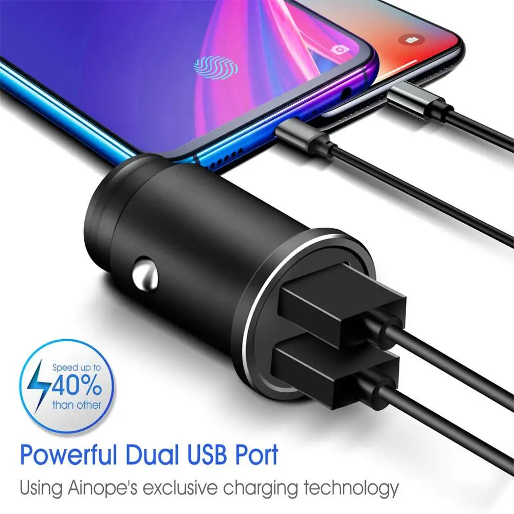 Фото Автомобильное зарядное устройство с мини USB 3 1 А цифровое светодиодное (купить)