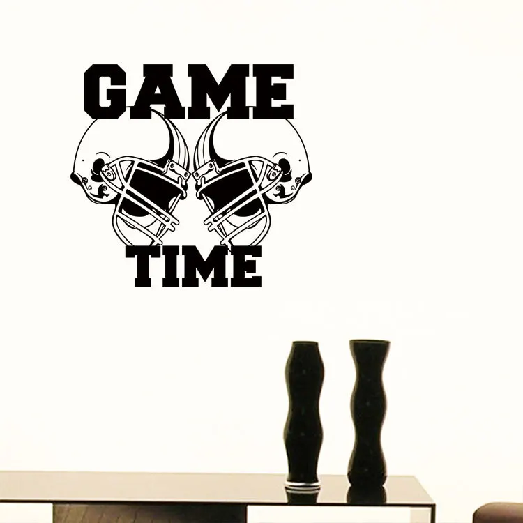 Время игры Регби шляпа Наклейки на стену для детей номеров украшения c Книги по