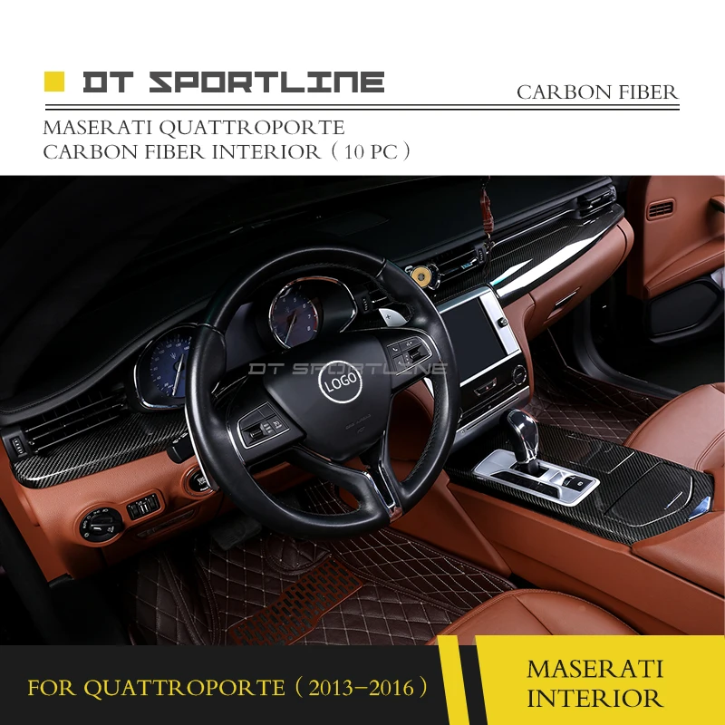 Реальные углеродного волокна внутренняя отделка для Maserati Quattroporte M156 Dash комплект центральной консоли крышка дверная ручка Отделка приборной панели