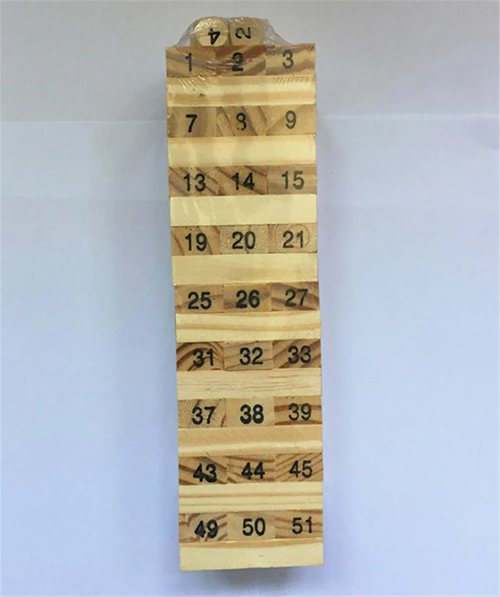 

Wooden Kids Gift Toys 54 Digital Layers Stacked High Building Blocks Leisure