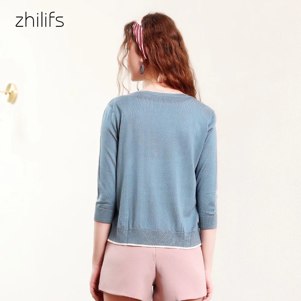 Zhilifs 2019 New summer Women Knitted Cardigan Fashion V-Neck Solid thin Sweater Single Breasted Casual Knit Coat |