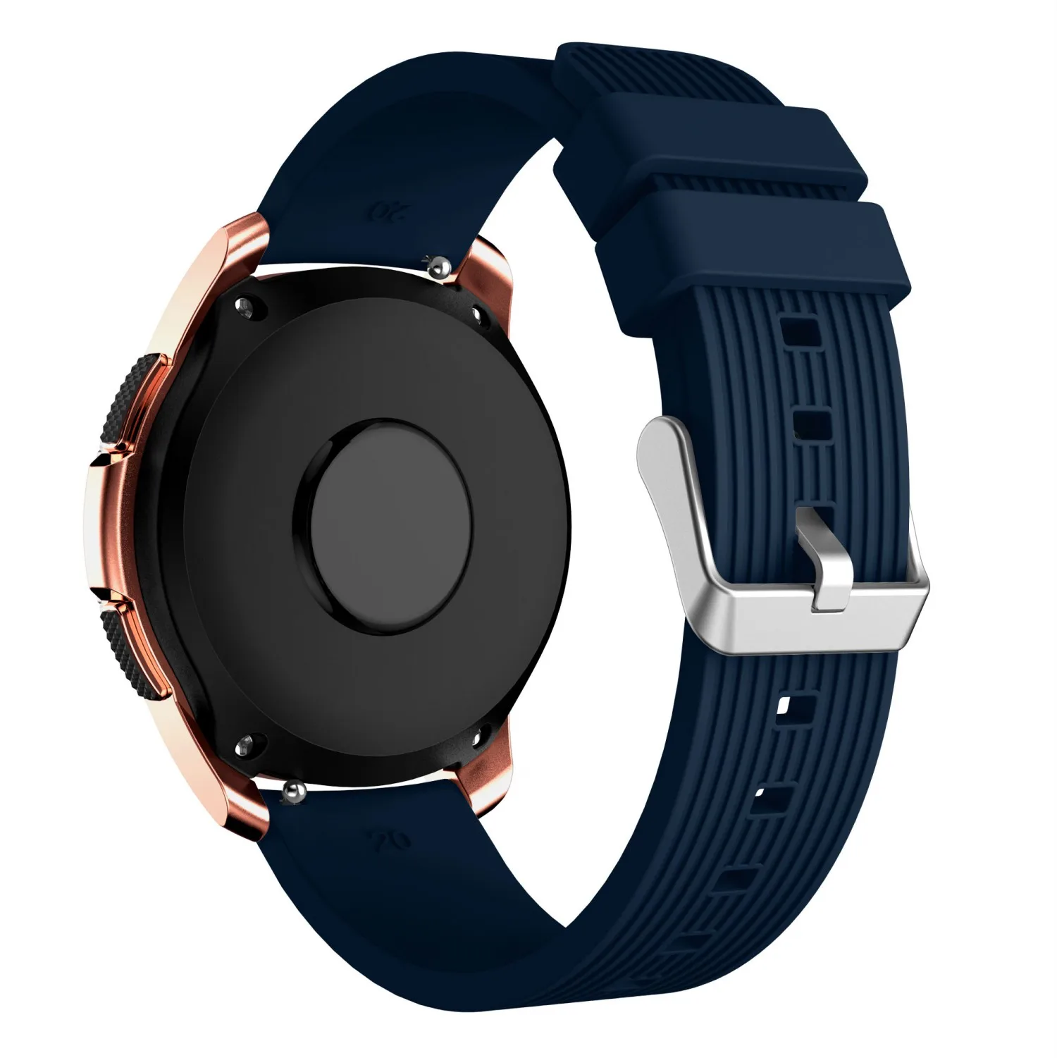 Midnight Blue Мягкий силиконовый ремешок для часов samsung Galaxy Watch 42 мм R810 ремешок полосатый резиновый сменный Браслет 20 мм ремешок - Цвет ремешка: Midnight Blue